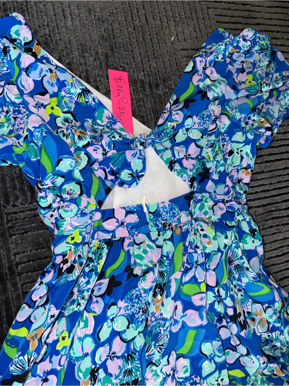 Lilly Pulitzer Blue Floral Tiered Maxi Dress - Picture 4 of 5
